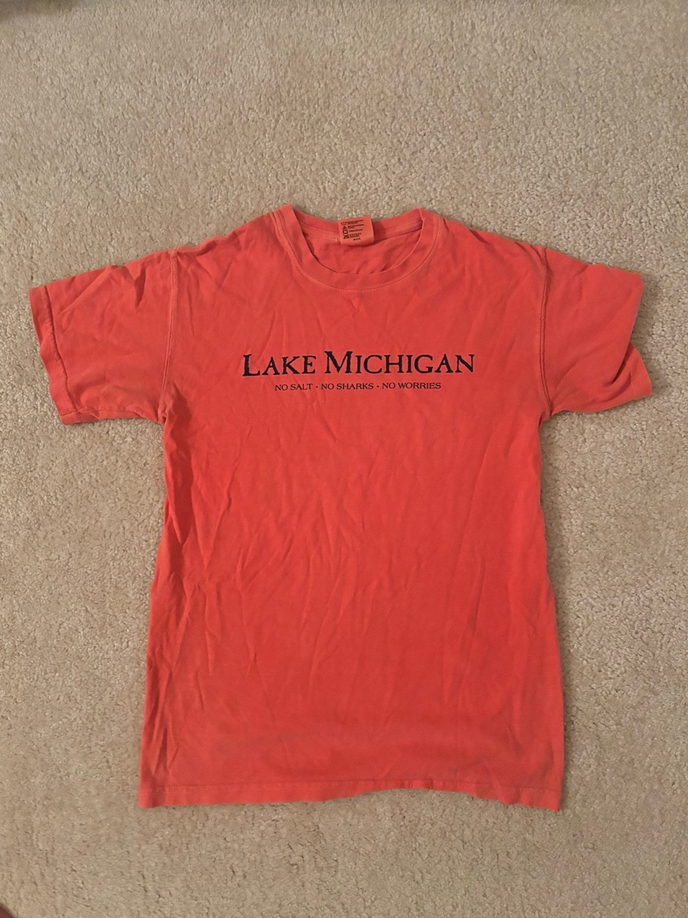 comfort colors lake michigan coral t shirt